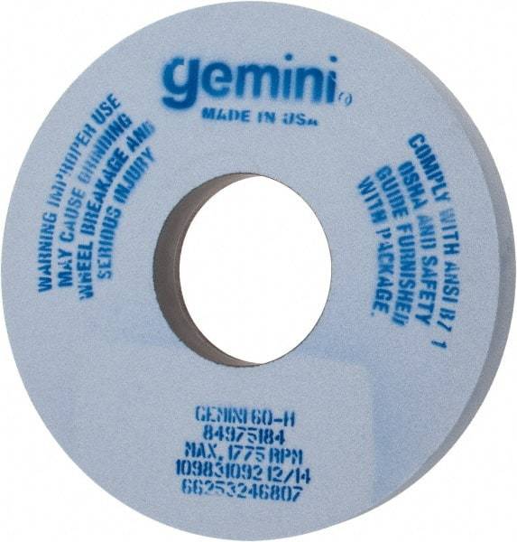 Norton - 14" Diam x 5" Hole x 1-1/2" Thick, H Hardness, 60 Grit Surface Grinding Wheel - Aluminum Oxide, Type 1, Medium Grade, 1,775 Max RPM, No Recess - Eagle Tool & Supply