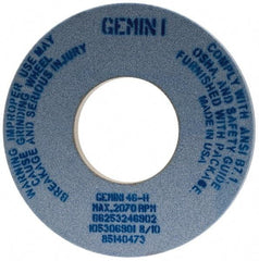 Norton - 12" Diam x 5" Hole x 1" Thick, H Hardness, 46 Grit Surface Grinding Wheel - Aluminum Oxide, Type 1, Coarse Grade, 2,070 Max RPM, No Recess - Eagle Tool & Supply