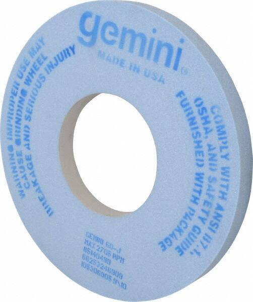 Norton - 12" Diam x 5" Hole x 1" Thick, J Hardness, 60 Grit Surface Grinding Wheel - Aluminum Oxide, Type 1, Medium Grade, 2,705 Max RPM, No Recess - Eagle Tool & Supply