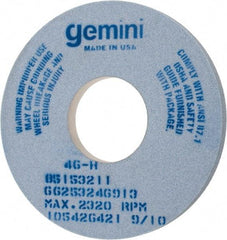 Norton - 14" Diam x 5" Hole x 1" Thick, H Hardness, 46 Grit Surface Grinding Wheel - Aluminum Oxide, Type 1, Coarse Grade, 2,320 Max RPM, No Recess - Eagle Tool & Supply