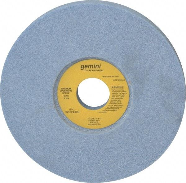 Norton - 7" Diam x 1-1/4" Hole x 3/4" Thick, K Hardness, 46 Grit Surface Grinding Wheel - Aluminum Oxide, Type 5, Coarse Grade, 3,600 Max RPM, One-Side Recess - Eagle Tool & Supply