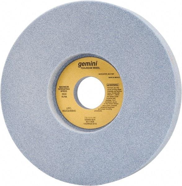 Norton - 7" Diam x 1-1/4" Hole x 1" Thick, K Hardness, 60 Grit Surface Grinding Wheel - Aluminum Oxide, Type 5, Medium Grade, 3,600 Max RPM, One-Side Recess - Eagle Tool & Supply