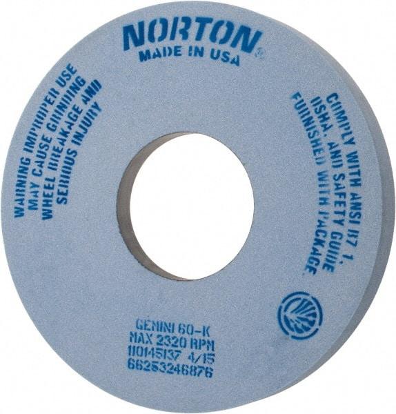 Norton - 14" Diam x 5" Hole x 1-1/2" Thick, K Hardness, 60 Grit Surface Grinding Wheel - Aluminum Oxide, Type 5, Medium Grade, 2,320 Max RPM, One-Side Recess - Eagle Tool & Supply
