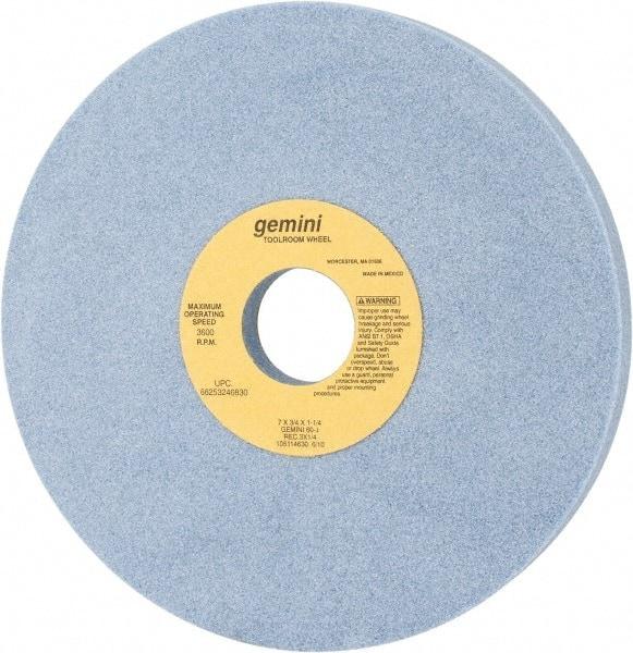Norton - 7" Diam x 1-1/4" Hole x 3/4" Thick, J Hardness, 60 Grit Surface Grinding Wheel - Aluminum Oxide, Type 5, Medium Grade, 3,600 Max RPM, One-Side Recess - Eagle Tool & Supply