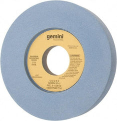 Norton - 12" Diam x 3" Hole x 2" Thick, J Hardness, 60 Grit Surface Grinding Wheel - Aluminum Oxide, Type 7, Medium Grade, 2,705 Max RPM, Two-Side Recess - Eagle Tool & Supply