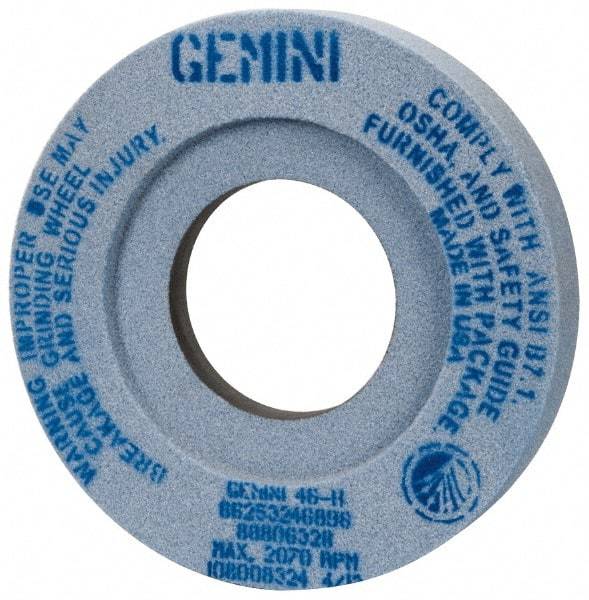 Norton - 12" Diam x 5" Hole x 2" Thick, H Hardness, 46 Grit Surface Grinding Wheel - Aluminum Oxide, Type 7, Coarse Grade, 2,070 Max RPM, Two-Side Recess - Eagle Tool & Supply