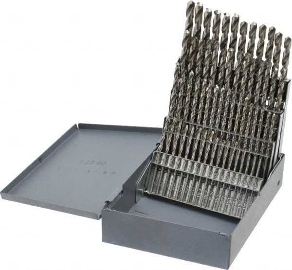 Chicago-Latrobe - 118° Point, Bright Finish, High Speed Steel Jobber Length Drill Bit Set - Eagle Tool & Supply