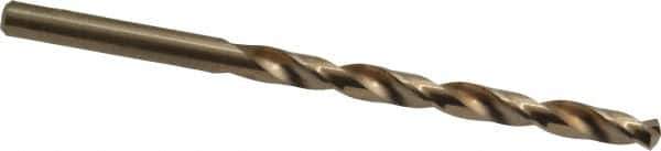 Chicago-Latrobe - #4 135° Cobalt Jobber Drill - Oxide/Gold Finish, Right Hand Cut, Spiral Flute, Straight Shank, 3-3/4" OAL, Split Point - Eagle Tool & Supply