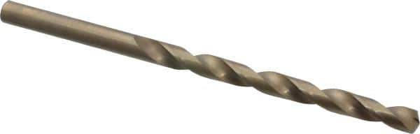 Chicago-Latrobe - #5 135° Cobalt Jobber Drill - Oxide/Gold Finish, Right Hand Cut, Spiral Flute, Straight Shank, 3-3/4" OAL, Split Point - Eagle Tool & Supply