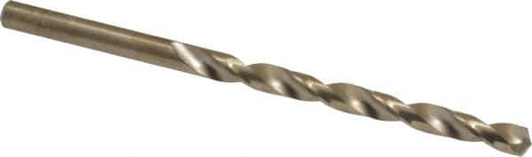 Chicago-Latrobe - #6 135° Cobalt Jobber Drill - Oxide/Gold Finish, Right Hand Cut, Spiral Flute, Straight Shank, 3-3/4" OAL, Split Point - Eagle Tool & Supply