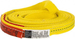 Lift-All - 10' Long x 1" Wide, 3,200 Lb Vertical Capacity, 2 Ply, Polyester Web Sling - 2,500 Lb Choker Capacity, Yellow - Eagle Tool & Supply