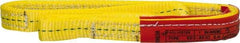 Lift-All - 3' Long x 1" Wide, 3,200 Lb Vertical Capacity, 2 Ply, Polyester Web Sling - 2,500 Lb Choker Capacity, Yellow - Eagle Tool & Supply