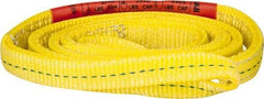 Lift-All - 6' Long x 1" Wide, 3,200 Lb Vertical Capacity, 2 Ply, Polyester Web Sling - 2,500 Lb Choker Capacity, Yellow - Eagle Tool & Supply