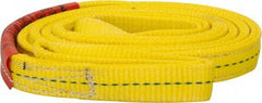 Lift-All - 8' Long x 1" Wide, 3,200 Lb Vertical Capacity, 2 Ply, Polyester Web Sling - 2,500 Lb Choker Capacity, Yellow - Eagle Tool & Supply