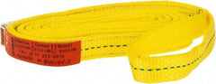 Lift-All - 10' Long x 1" Wide, 3,200 Lb Vertical Capacity, 2 Ply, Polyester Web Sling - 2,500 Lb Choker Capacity, Yellow - Eagle Tool & Supply
