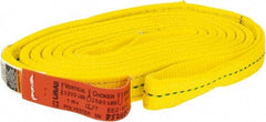 Lift-All - 12' Long x 1" Wide, 3,200 Lb Vertical Capacity, 2 Ply, Polyester Web Sling - 2,500 Lb Choker Capacity, Yellow - Eagle Tool & Supply