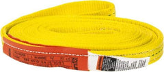 Lift-All - 14' Long x 1" Wide, 3,200 Lb Vertical Capacity, 2 Ply, Polyester Web Sling - 2,500 Lb Choker Capacity, Yellow - Eagle Tool & Supply