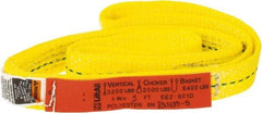 Lift-All - 3' Long x 1" Wide, 3,200 Lb Vertical Capacity, 2 Ply, Polyester Web Sling - 2,500 Lb Choker Capacity, Yellow - Eagle Tool & Supply