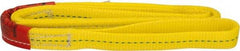 Lift-All - 4' Long x 1" Wide, 3,200 Lb Vertical Capacity, 2 Ply, Polyester Web Sling - 2,500 Lb Choker Capacity, Yellow - Eagle Tool & Supply