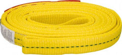 Lift-All - 8' Long x 1" Wide, 3,200 Lb Vertical Capacity, 2 Ply, Polyester Web Sling - 2,500 Lb Choker Capacity, Yellow - Eagle Tool & Supply