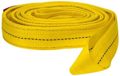 Lift-All - 10' Long x 2" Wide, 6,400 Lb Vertical Capacity, 2 Ply, Polyester Web Sling - 5,000 Lb Choker Capacity, Yellow - Eagle Tool & Supply