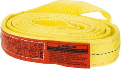 Lift-All - 12' Long x 2" Wide, 6,400 Lb Vertical Capacity, 2 Ply, Polyester Web Sling - 5,000 Lb Choker Capacity, Yellow - Eagle Tool & Supply