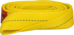 Lift-All - 6' Long x 2" Wide, 6,400 Lb Vertical Capacity, 2 Ply, Polyester Web Sling - 5,000 Lb Choker Capacity, Yellow - Eagle Tool & Supply