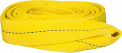 Lift-All - 8' Long x 2" Wide, 6,400 Lb Vertical Capacity, 2 Ply, Polyester Web Sling - 5,000 Lb Choker Capacity, Yellow - Eagle Tool & Supply