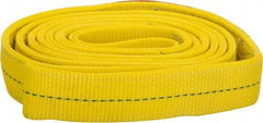 Lift-All - 12' Long x 2" Wide, 6,400 Lb Vertical Capacity, 2 Ply, Polyester Web Sling - 5,000 Lb Choker Capacity, Yellow - Eagle Tool & Supply