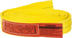 Lift-All - 14' Long x 2" Wide, 6,400 Lb Vertical Capacity, 2 Ply, Polyester Web Sling - 5,000 Lb Choker Capacity, Yellow - Eagle Tool & Supply