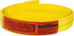 Lift-All - 20' Long x 2" Wide, 6,400 Lb Vertical Capacity, 2 Ply, Polyester Web Sling - 5,000 Lb Choker Capacity, Yellow - Eagle Tool & Supply