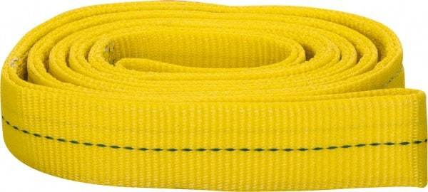 Lift-All - 8' Long x 2" Wide, 6,400 Lb Vertical Capacity, 2 Ply, Polyester Web Sling - 5,000 Lb Choker Capacity, Yellow - Eagle Tool & Supply