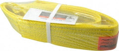 Lift-All - 4' Long x 3" Wide, 8,600 Lb Vertical Capacity, 2 Ply, Polyester Web Sling - 6,900 Lb Choker Capacity, Yellow - Eagle Tool & Supply