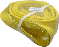 Lift-All - 6' Long x 3" Wide, 8,600 Lb Vertical Capacity, 2 Ply, Polyester Web Sling - 6,900 Lb Choker Capacity, Yellow - Eagle Tool & Supply