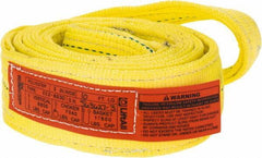 Lift-All - 10' Long x 3" Wide, 8,600 Lb Vertical Capacity, 2 Ply, Polyester Web Sling - 6,900 Lb Choker Capacity, Yellow - Eagle Tool & Supply