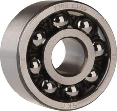 SKF - 10mm Bore Diam, 30mm OD, Open Self Aligning Radial Ball Bearing - 14mm Wide, 2 Rows, Round Bore, 389 Lb Static Capacity, 1,810 Lb Dynamic Capacity - Eagle Tool & Supply
