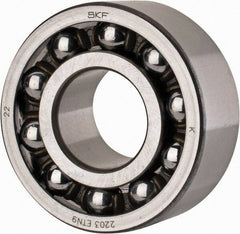 SKF - 17mm Bore Diam, 40mm OD, Open Self Aligning Radial Ball Bearing - 16mm Wide, 2 Rows, Round Bore, 573 Lb Static Capacity, 2,380 Lb Dynamic Capacity - Eagle Tool & Supply