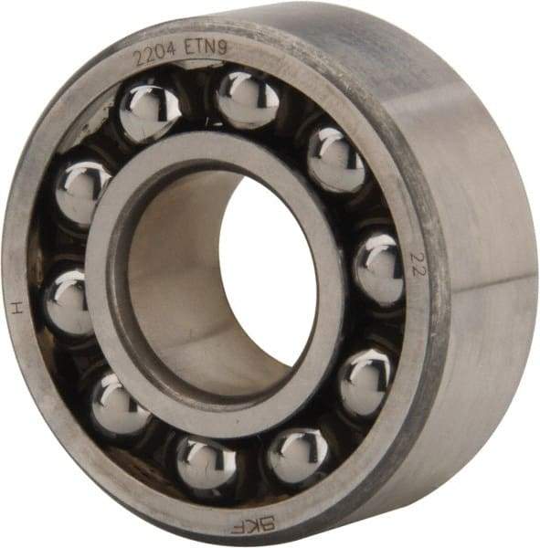 SKF - 20mm Bore Diam, 47mm OD, Open Self Aligning Radial Ball Bearing - 18mm Wide, 2 Rows, Round Bore, 933 Lb Static Capacity, 3,780 Lb Dynamic Capacity - Eagle Tool & Supply