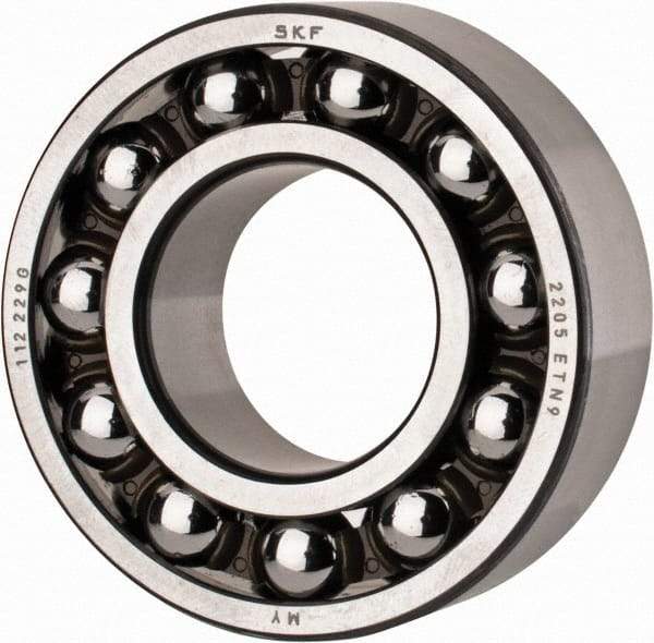 SKF - 25mm Bore Diam, 52mm OD, Open Self Aligning Radial Ball Bearing - 18mm Wide, 2 Rows, Round Bore, 989 Lb Static Capacity, 3,780 Lb Dynamic Capacity - Eagle Tool & Supply