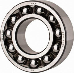 SKF - 25mm Bore Diam, 52mm OD, Open Self Aligning Radial Ball Bearing - 18mm Wide, 2 Rows, Round Bore, 989 Lb Static Capacity, 3,780 Lb Dynamic Capacity - Eagle Tool & Supply
