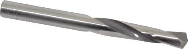 CJT - 0.257" 135° Spiral Flute Carbide-Tipped Screw Machine Drill Bit - Bright Finish, Right Hand Cut, 1-1/2" Flute Length, 2-11/16" OAL, Faceted Split Point, Straight Shank - Eagle Tool & Supply
