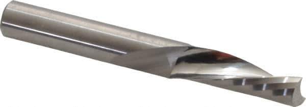 Onsrud - 3/8" Cutting Diam x 1-1/8" Length of Cut, 1 Flute, Downcut Spiral Router Bit - Uncoated, Right Hand Cut, Solid Carbide, 3" OAL x 3/8" Shank Diam, Single Edge, 21° Helix Angle - Eagle Tool & Supply