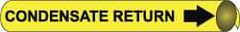 NMC - Pipe Marker with Condensate Return Legend and Arrow Graphic - 3-3/8 to 4-1/2" Pipe Outside Diam, Black on Yellow - Eagle Tool & Supply
