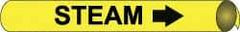 NMC - Pipe Marker with Steam Legend and Arrow Graphic - 10 to 10" Pipe Outside Diam, Black on Yellow - Eagle Tool & Supply