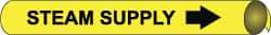 NMC - Pipe Marker with Steam Supply Legend and Arrow Graphic - 4-5/8 to 5-7/8" Pipe Outside Diam, Black on Yellow - Eagle Tool & Supply