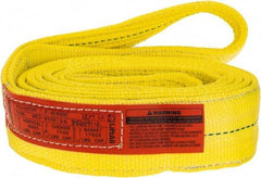 Lift-All - 12' Long x 3" Wide, 8,600 Lb Vertical Capacity, 2 Ply, Polyester Web Sling - 6,900 Lb Choker Capacity, Yellow - Eagle Tool & Supply