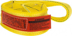 Lift-All - 3' Long x 3" Wide, 8,600 Lb Vertical Capacity, 2 Ply, Polyester Web Sling - 6,900 Lb Choker Capacity, Yellow - Eagle Tool & Supply