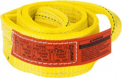 Lift-All - 6' Long x 3" Wide, 8,600 Lb Vertical Capacity, 2 Ply, Polyester Web Sling - 6,900 Lb Choker Capacity, Yellow - Eagle Tool & Supply