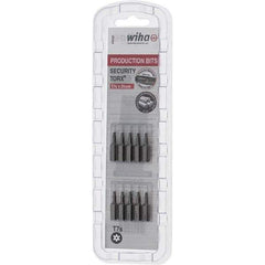 Wiha - 1/4" Drive T7 Tamperproof Torx Screwdriver Bit - 1" OAL, Tamper Resistant Bit - Eagle Tool & Supply
