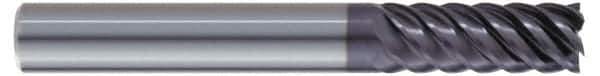 Kennametal - 3/8", 15/16" LOC, 3/8" Shank Diam, 4" OAL, 5 Flute, Solid Carbide Square End Mill - Single End, AlTiN Finish, Spiral Flute, 50° Helix, Centercutting, Right Hand Cut, Right Hand Flute, Series HPRDM - Eagle Tool & Supply